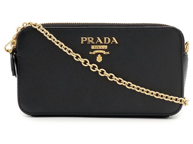 Saffiano Borsa a spalla con catena Prada in Black