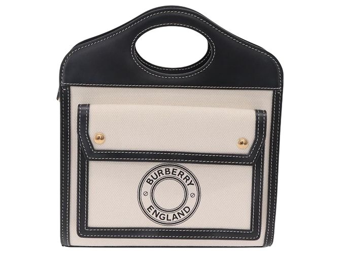 Burberry Logo Pocket Canvas with Leather Medium