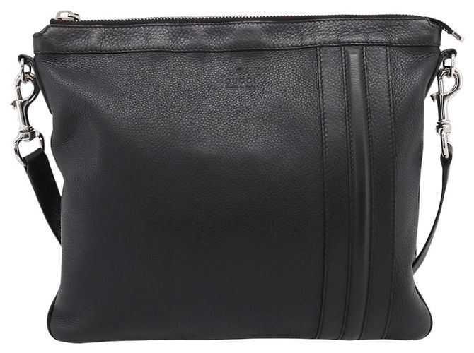 Sac Messenger Gucci en cuir avec détails rayés Medium