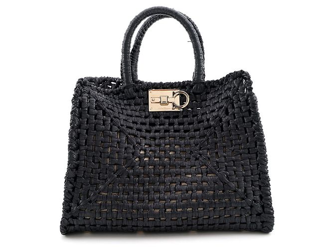 Bolsa Salvatore Ferragamo Studio em ráfia