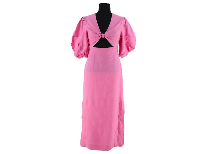 Vestido de lino rosa Farm Rio