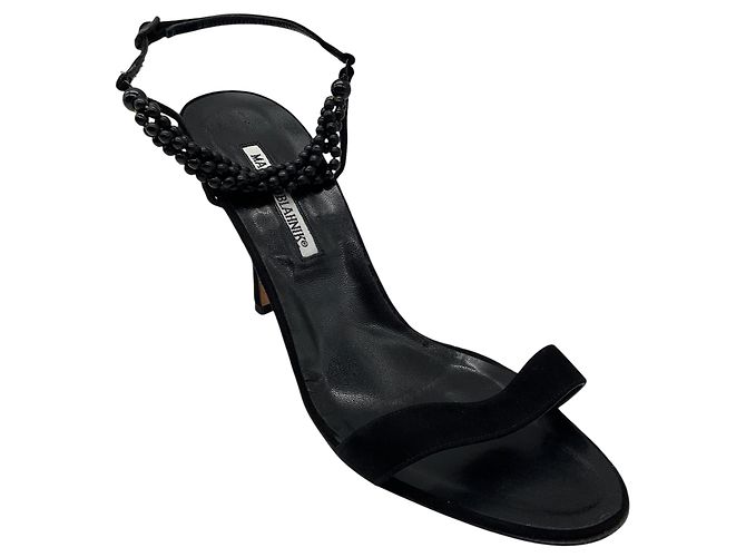 Sandali in camoscio con perline Manolo Blahnik