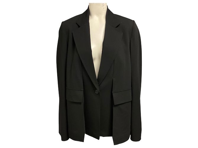Loewe Black Lightweight Fluid Twill Wool Tailoring Jacket
