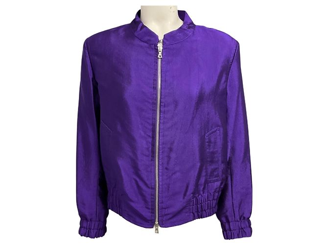 Dries Van Noten Lila Bomberjacke mit Reißverschluss