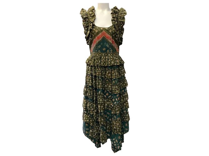 Ulla Johnson Nia Kleid Jasper Print Olivgrün