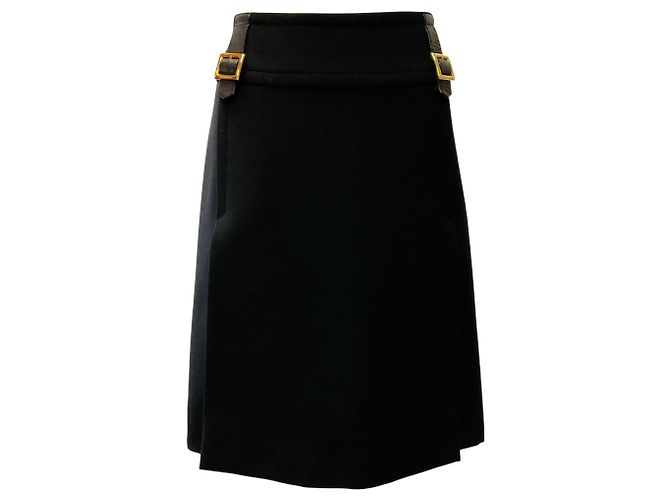 Dolce & Gabbana Kilt-Rock aus schwarzer Wolle