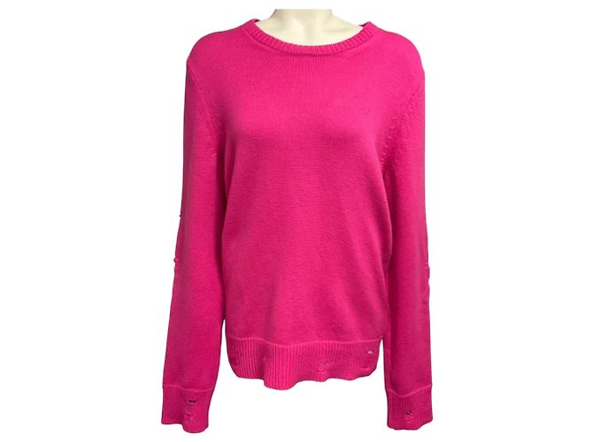 Pull en cachemire Amiri effet délavé fuchsia pink