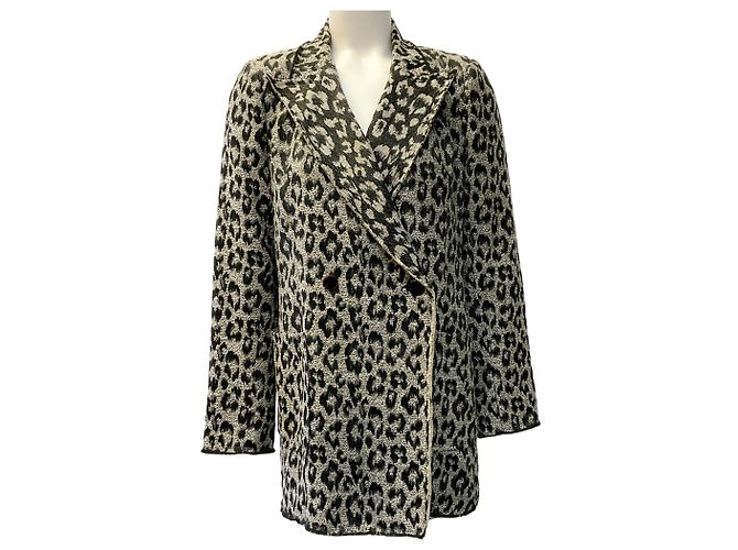 Autre Marque Blazer Estampa de Leopardo Le Superbe Black / Beige