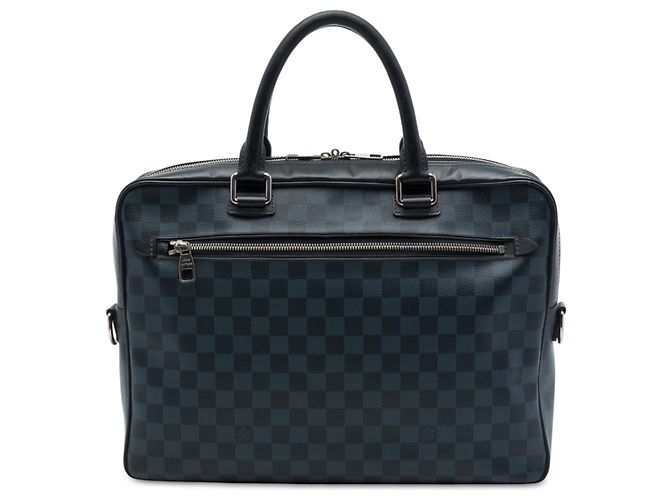 Borsa da Lavoro Louis Vuitton Damier Cobalt Porte Documents Blu