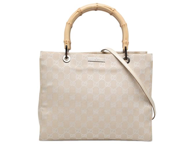 Sac à main Gucci GG Canvas Bamboo marron