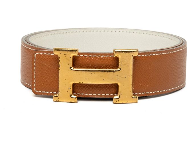 Ceinture réversible Hermès Courchevel Constance H marron