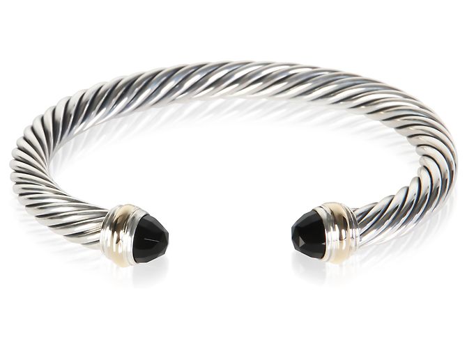 Pulsera Cable Classic David Yurman en oro amarillo, plata de ley y ónix 7mm