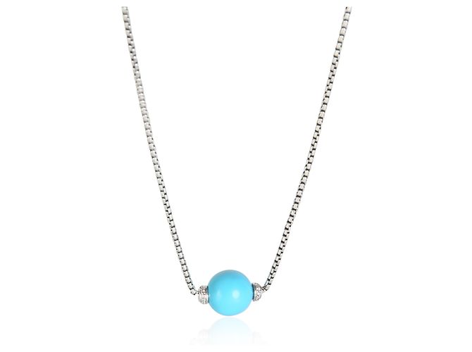 Colar Solari David Yurman em prata de lei e diamantes