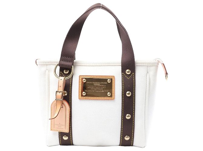 Bolsa Louis Vuitton Antigua Cabas PM em White x Brown FL1005