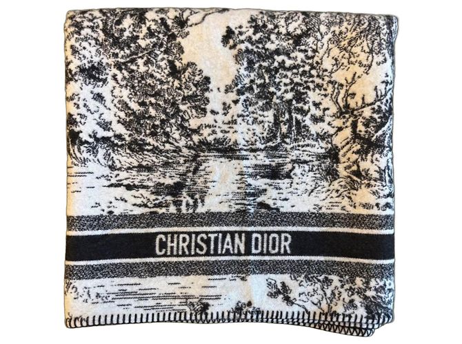 Christian Dior Couverture "Toile de Jouy" Dior en cachemire