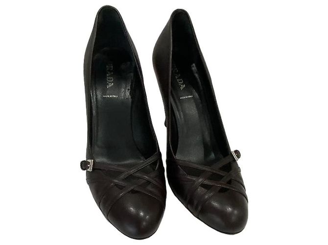 Prada Décolleté Pelle Marrone Scuro