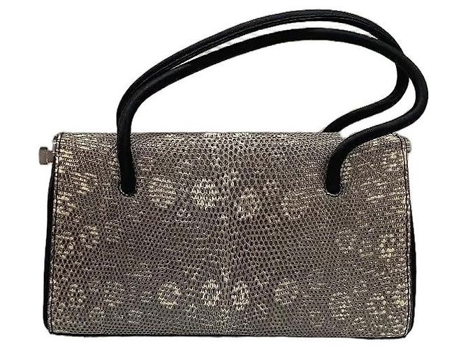 Sac à main Jil Sander en cuir de python gris