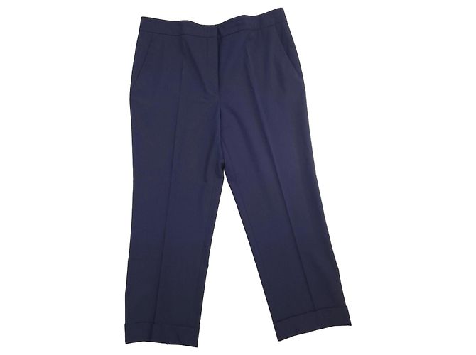 Jil Sander Dunkelblaue Tailored-Hose aus Wolle
