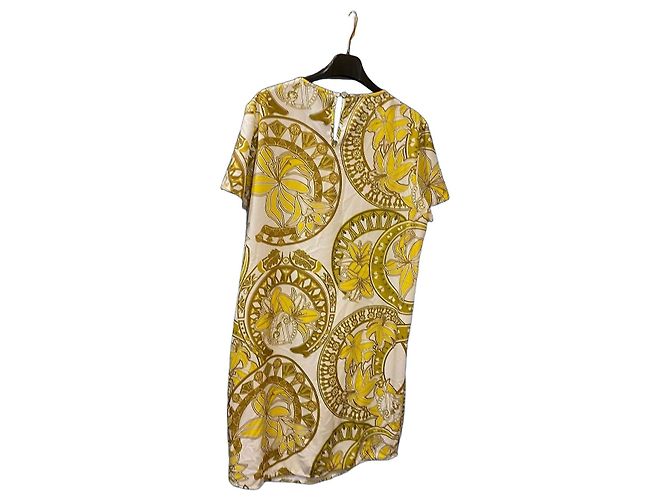 Versace Jeans Couture Vestido estampado Versace Jeans - Blanco y Amarillo