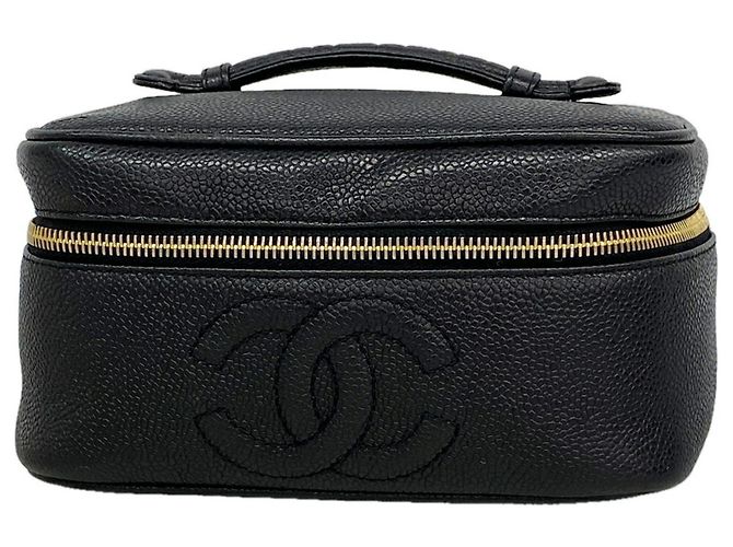 Bolsa Vanity Chanel em couro de bezerro granulado preto