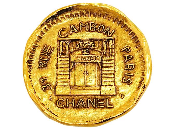 Cambon Broche Chanel chapado en oro