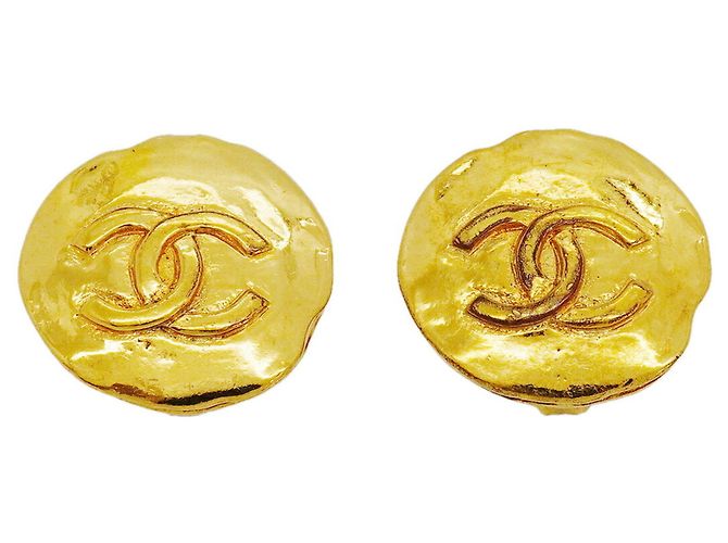 Pendientes de clip Chanel Gold