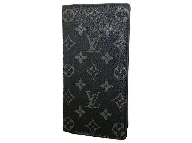 Louis Vuitton Monogram Eclipse Portefeuille Brazza Long Wallet