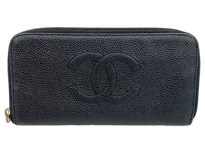Cartera larga Chanel negra