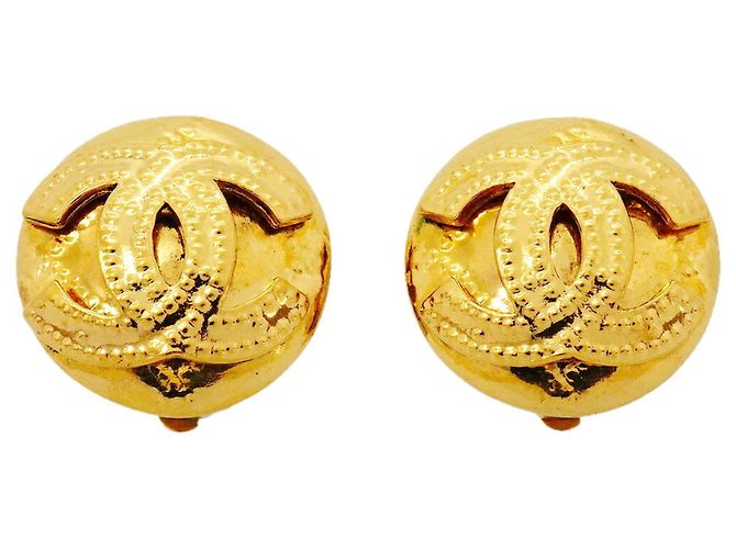 Pendientes de clip Chanel Coco Mark Circle dorados