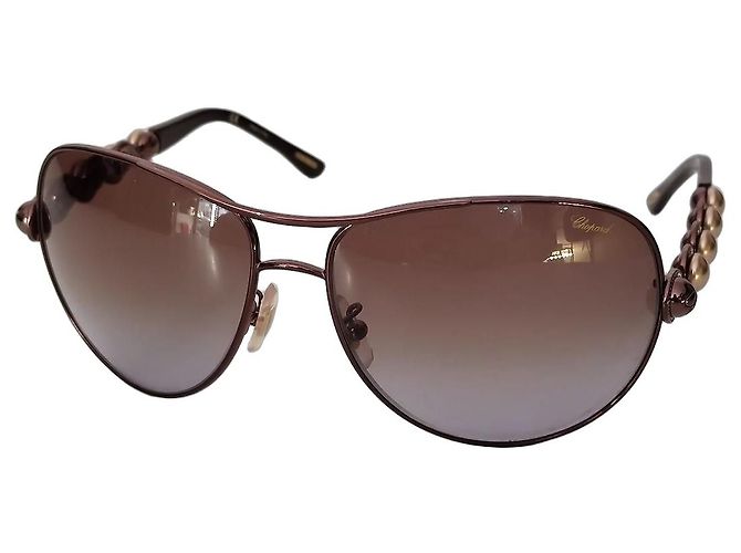 Chopard Occhiali da Sole Aviator in Metallo Marrone