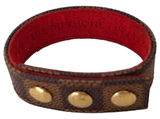 Louis Vuitton Bracciale Monogram Pelle Marrone Oro