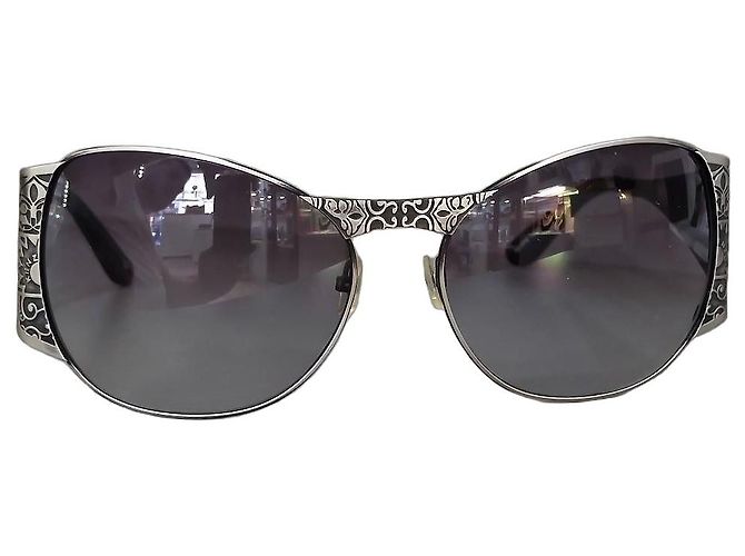 Occhiali da sole Kenzo in metallo argentato e nero