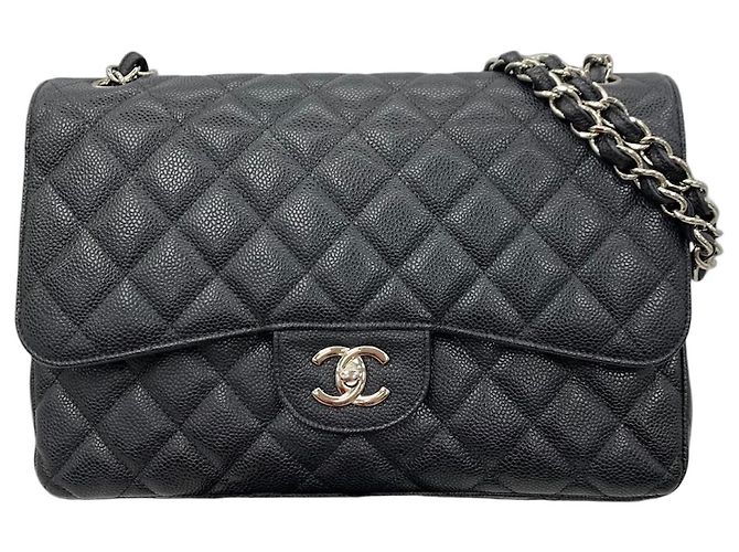 Timeless Chanel Flap Bag Classic Medium aus Leder Schwarz