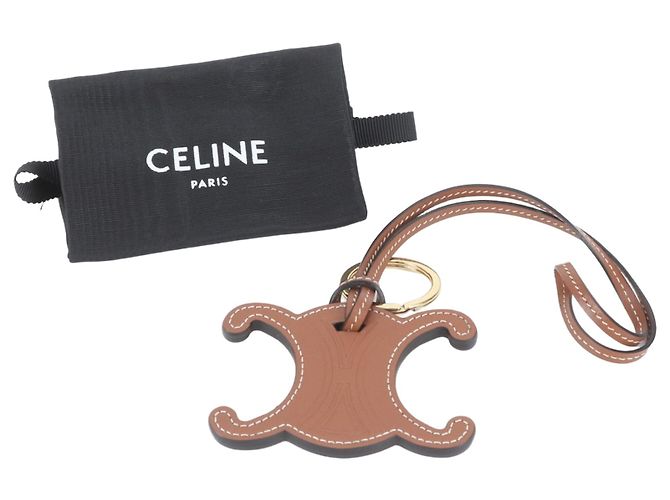 Céline Celine Triomphe Portachiavi e Charm in Pelle per Borsa