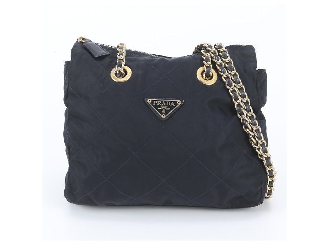 Sac à main cabas Prada Tessuto Nylon matelassé avec double chaîne en cuir