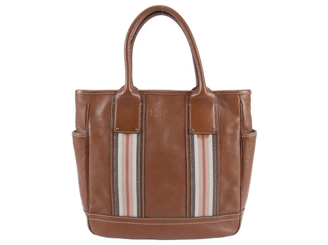 Saco Tote e de Ombro Burberry em couro castanho