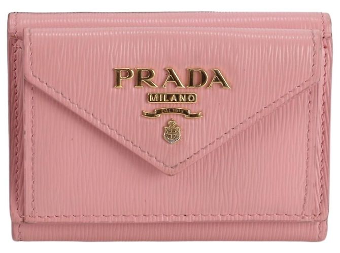 Carteira Tri-fold Prada em couro Saffiano