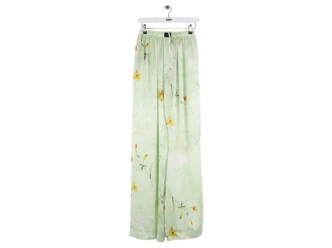 Balenciaga Hose aus grüner Seide