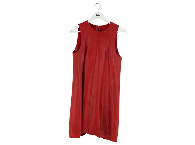Vestido Balenciaga de cuero rojo