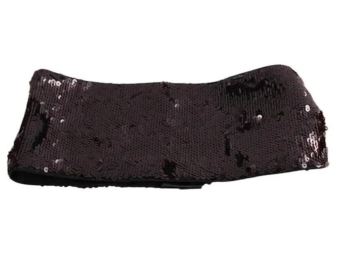 Top senza maniche con paillettes marrone Louis Vuitton