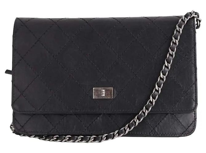 Chanel Borsa a tracolla Wallet On Chain 2.55 nera