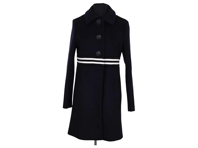 Cappotto Maje in lana blu navy
