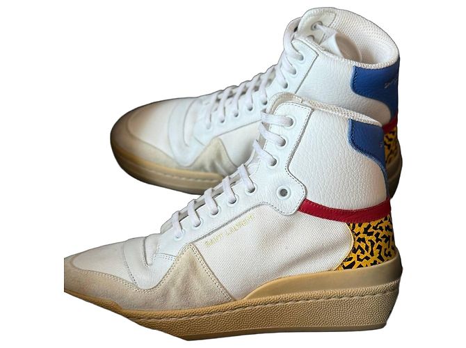 Autre Marque Saint Laurent Baskets Montantes Blanc Léopard EU 37