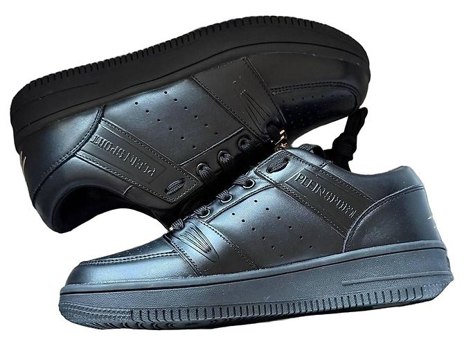 Philipp Plein Sport Leder Sneaker Schwarz EU 39