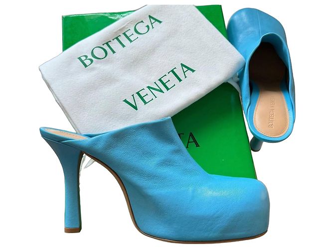 Bottega Veneta BV Bold Leather Platform Mules