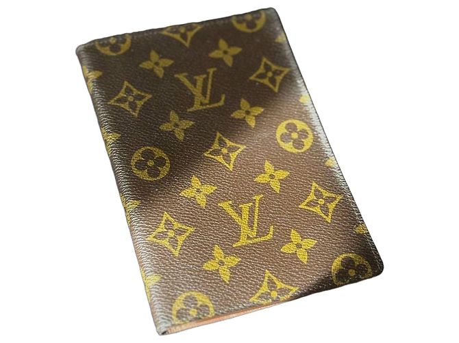 Louis Vuitton Monogram Passport Holder Brown Leather
