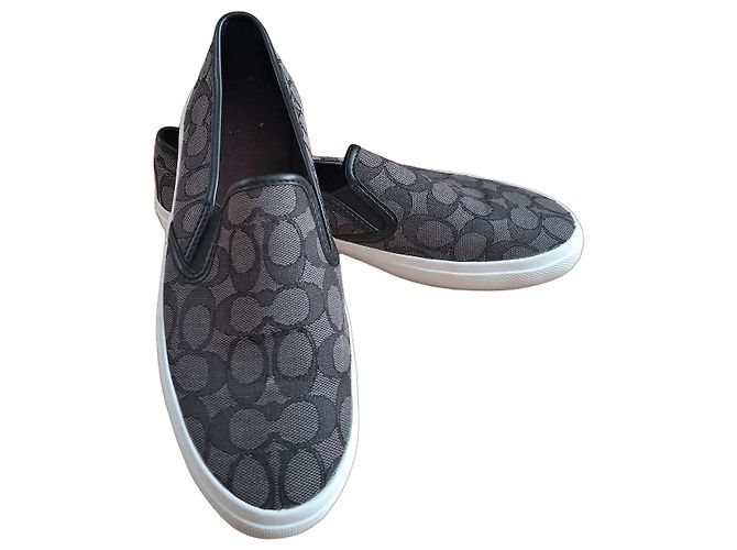 Baskets sans lacets Coach en toile monogramme