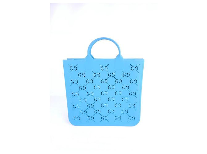 Gucci Blue rubber tote bag with GG monogram