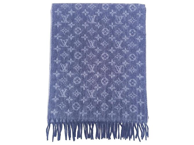 Bufanda Louis Vuitton Monogram Gris de Lana y Cachemira