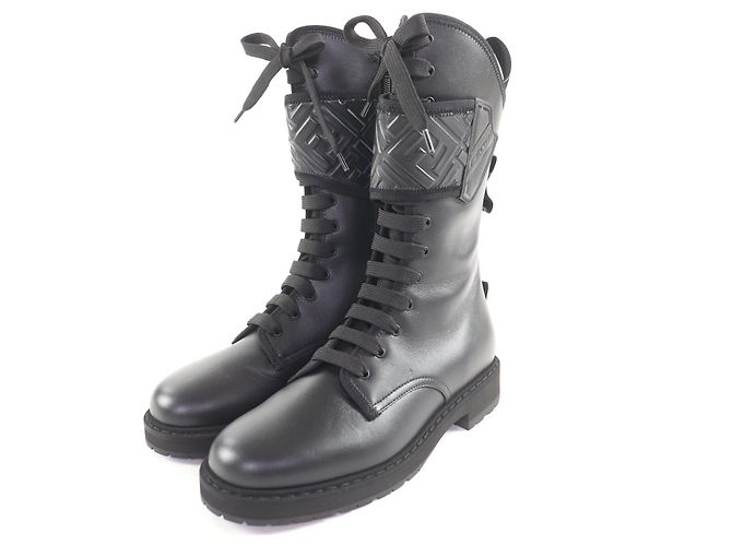 Fendi Black Leather Short Boots